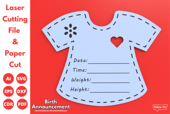 Download Birth Announcement, Laser Cut Files, Svg - Cut files Collection