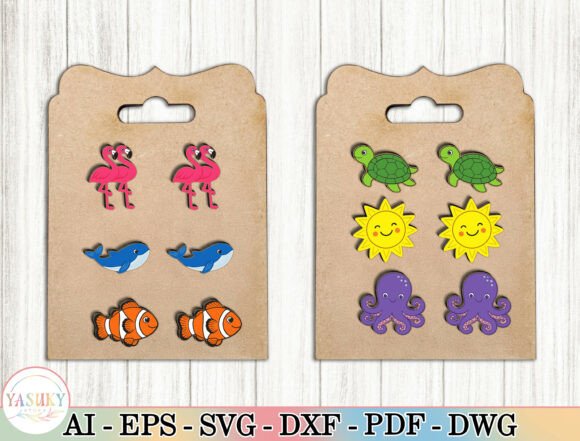 Download Summer Stud Earrings Laser Cut Files Svg - Cut files Collection