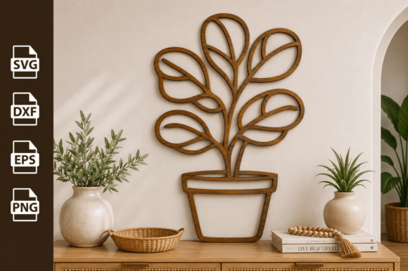 Download Potted Plant Tree Laser Cut Files Svg - Cut files Collection