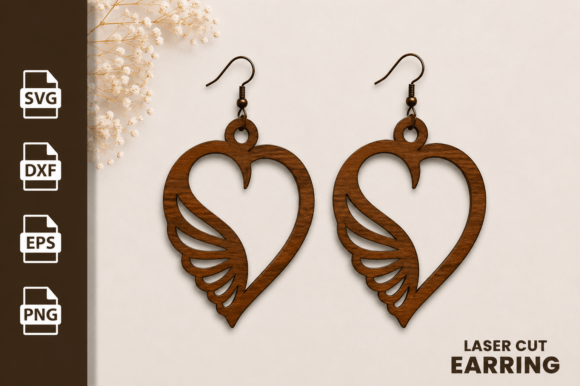 Download Heart Shape Earring Laser Cut Files SVG - Cut files Collection