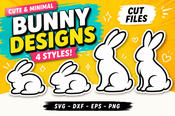 Download Cute Bunny SVG Minimal Cut Files #A2 - Cut files Collection