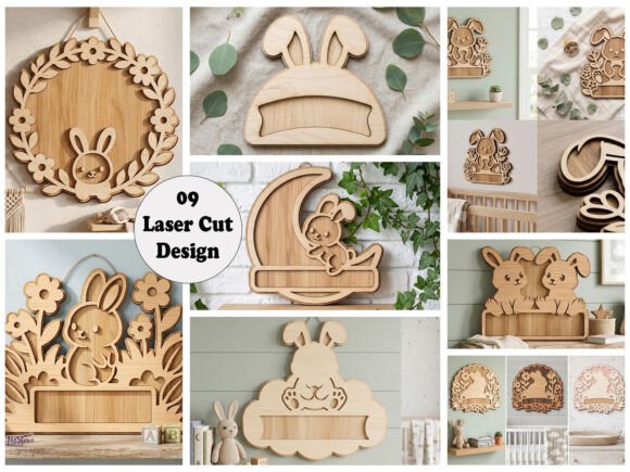 Download Bunny Nursery Name Sign Bundle SVG - Bunny nursery Collection