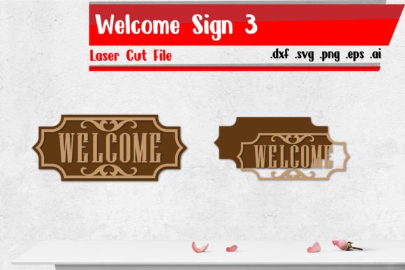 Download Welcome Sign 3 - Laser Cut Files - Cut files Collection
