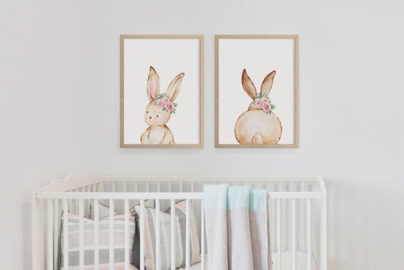 Download Bunny Nursery Set of 2 Wall Art - Bunny nursery Collection